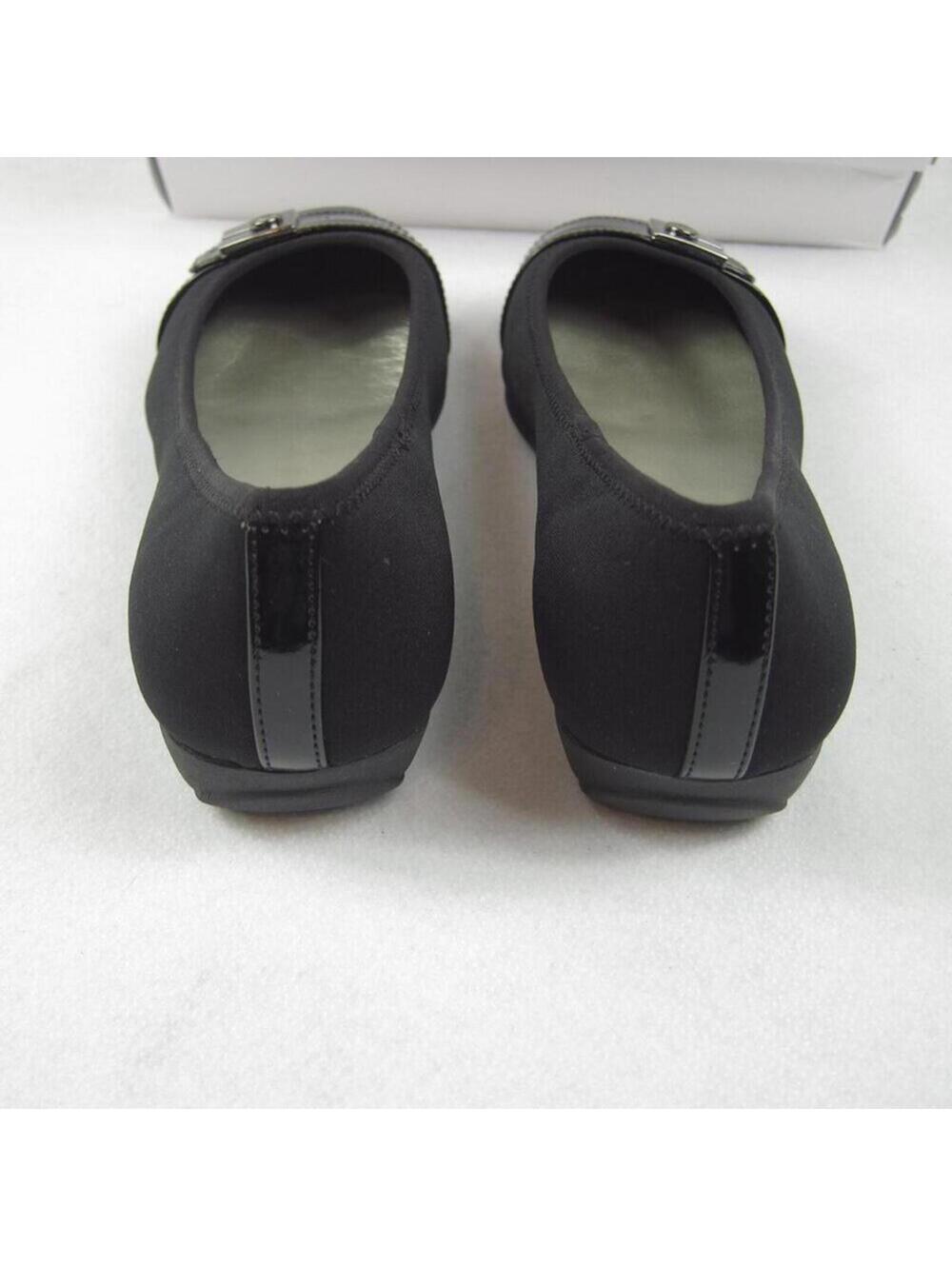 Anne Klein Womens 8 Black Ballet Flats Ursala Square Cap Toe Buckle NEW IN BOX - Picture 7 of 9